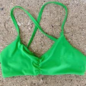 Fused Hawaii medium bikini top green